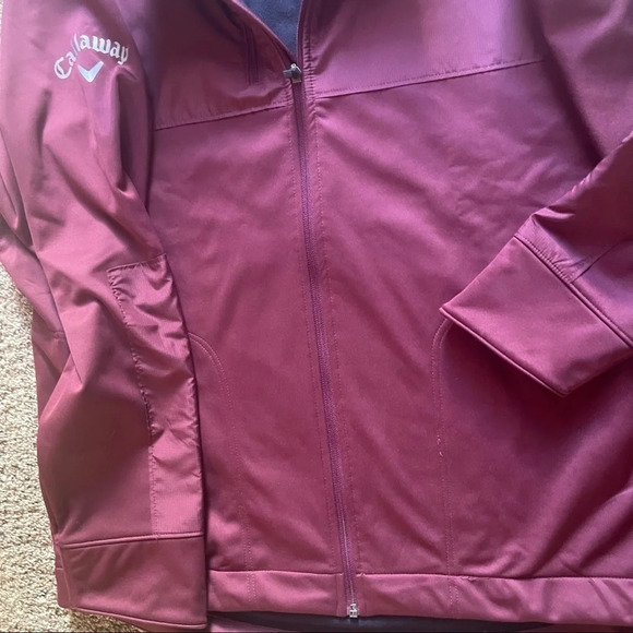 Callaway Weather Series Mens Full Zip Jacket for Men in Burgundy - Picture 7 of 16